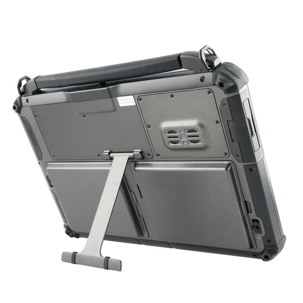 En MR14 Tablet PC baksida, stativ