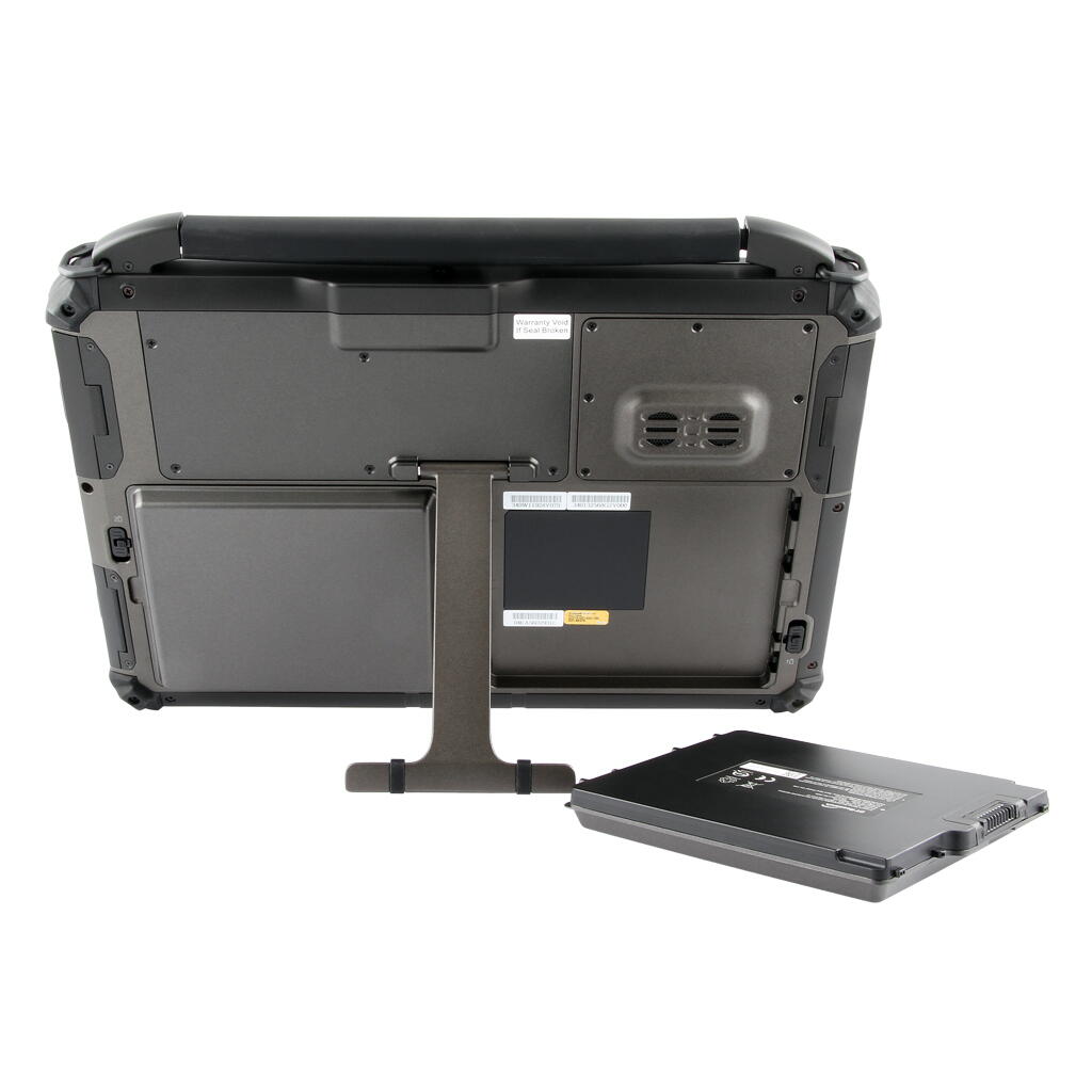 En MR14  Tablet PC, baksida stativ och batteri